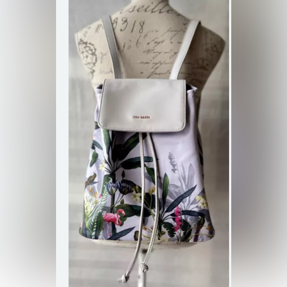 NWOT Ted Baker Gray Floral Backpack